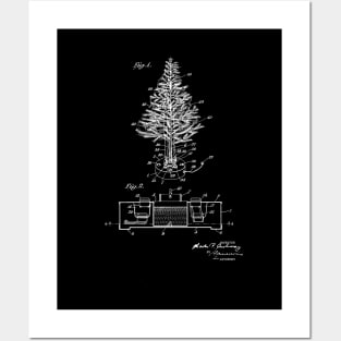 Christmas Tree Vintage Patent Drawing Posters and Art